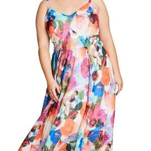 City Chic- Colorful Pretty Day Maxi Dress size 18(M)